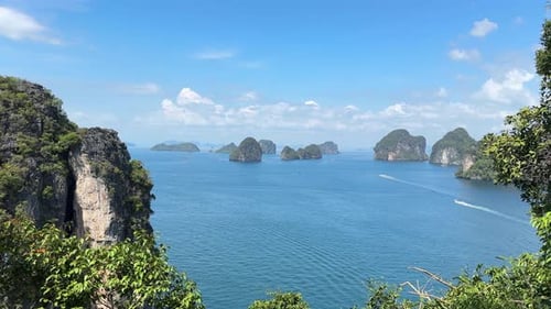 Island Krabi secluded lagoon steep limestone formations white sand beaches