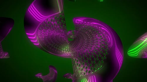 Futuristic Abstract Organic Shapes with Dynamic Neon Glow Background