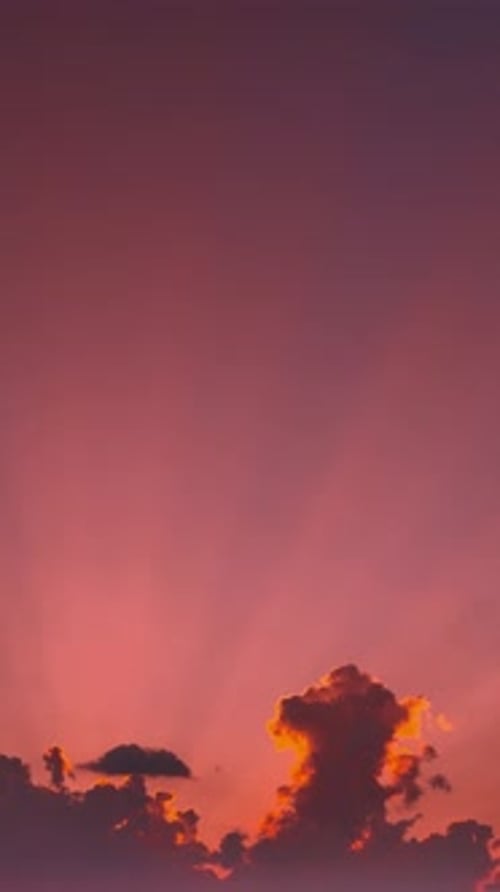 Sunset Cloudy Sky With Fluffy