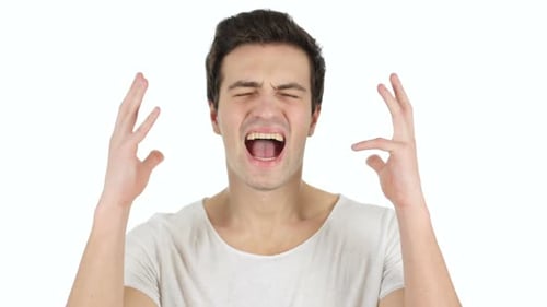 Screaming Man Weißer Hintergrund