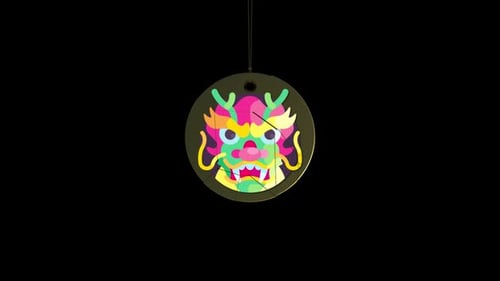 Colorful Flat Design Dragon Head Reveal Animation