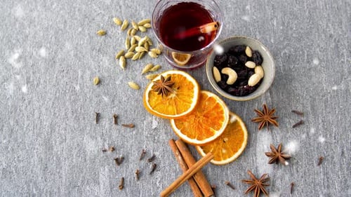 Festive Spices and Dried Fruits for Mulled Wine