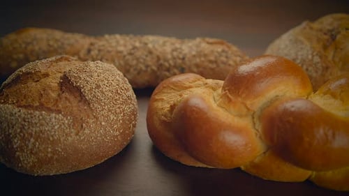Bakery Concept of Homemade Breads Loaf Pastry Food Background