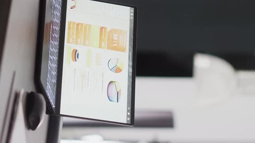 Vertical Video Office Boardroom Filled with Statistics Files and Pc
