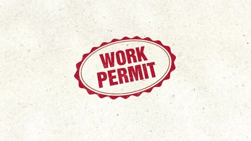 Gummistempel für Arbeitserlaubnis