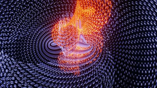 Dynamic Glowing Geometric Tunnel Animation