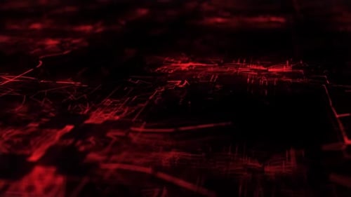 Abstract Red Futuristic Technology Data Lines Background