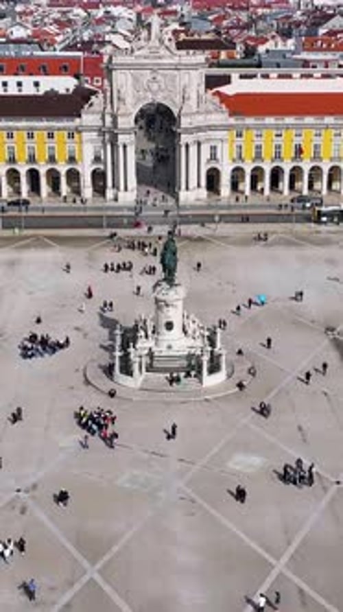 Praça do Comércio em Lisboa, no distrito de Lisboa, Portugal.