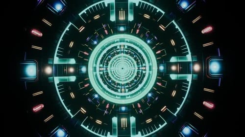 Abstract Geometric Neon Lines Forming Dynamic Endless Patterns