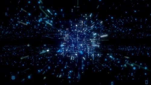 Espace binaire numérique bleu