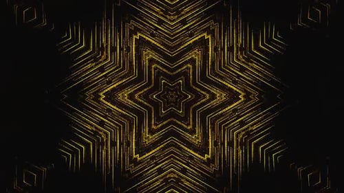 Golden Abstract Geometric Shimmering Loop Background