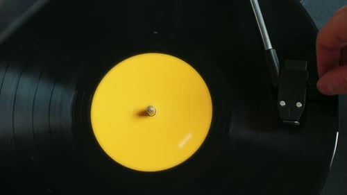Vinyl Record Spins on a Record Player