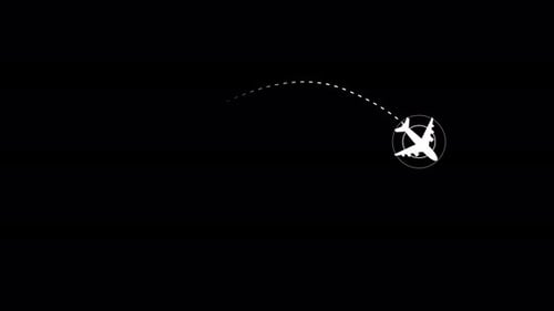 Animated Airplane Travel Path Line Icon