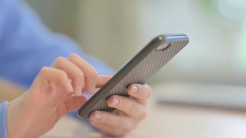 Close up of Woman Using Smartphone, Text Messaging