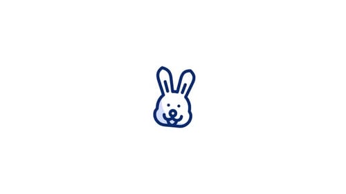Minimalist Animated Rabbit Face Line Icon