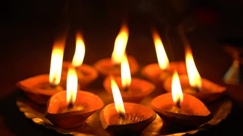 Islands of such lamps are lit on Diwali, India's national festival