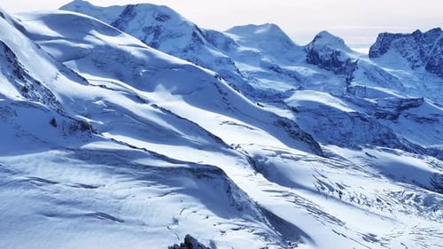 Saastal Saas Fee Ski Resort aerial drone Switzerland morning afternoon ice glacier autumn snow