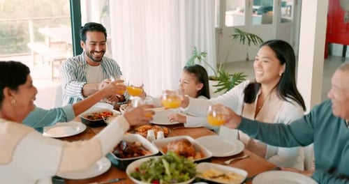 Multi-Generational Family Celebrates Togetherness at Table