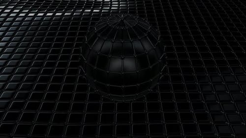 Luxury Background with Floating Black Cubes, Exclusive, Sphere, Reflection, 3D Render
