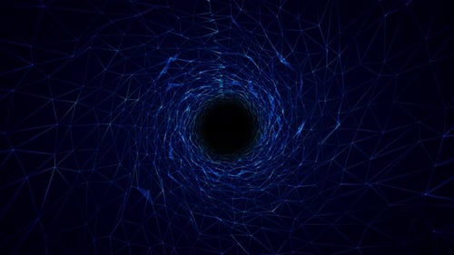 Futuristic Blue Plexus Tunnel Fly Through Background