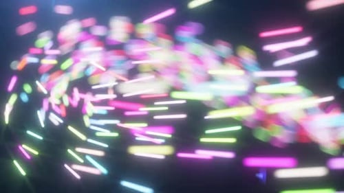 Dynamic Glowing Neon Lines Abstract Motion Background