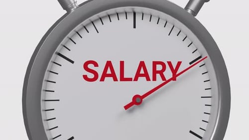 Modern 3D Salary Stopwatch with Counting Red Hand