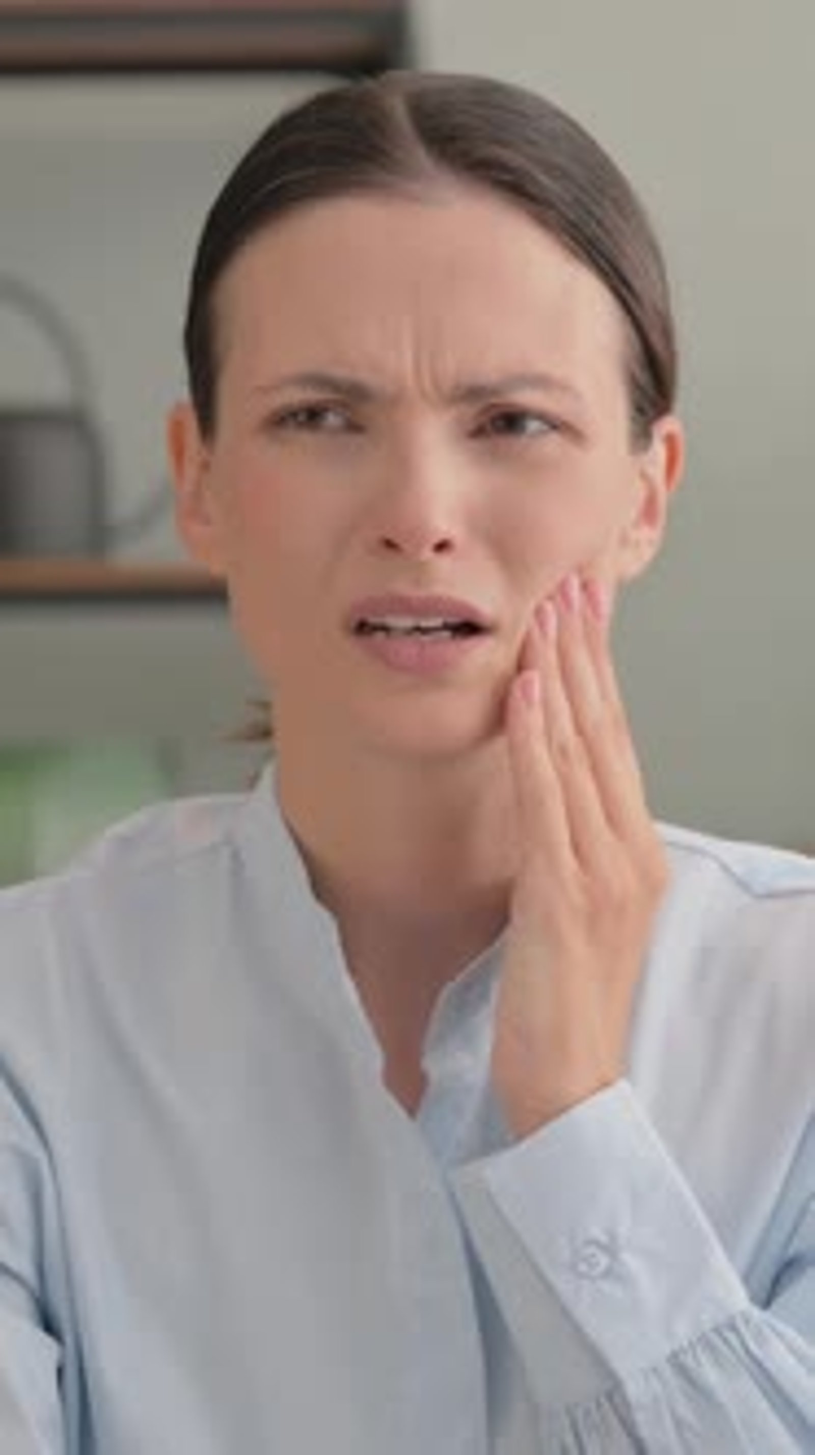 Portrait of Young Woman with Toothache at Home, People Stock Footage ft ...