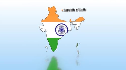 3D Animated Map of India Flag Reveal