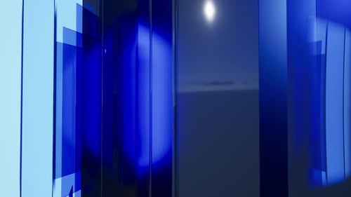 Dynamic Blue Glass Panel Abstract Background