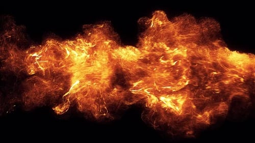 Hot particle burst and expanding fiery embers fading to transparent background