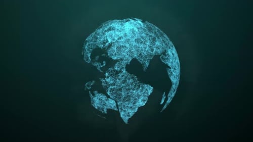 Futuristic Digital Earth Globe Network Rotation