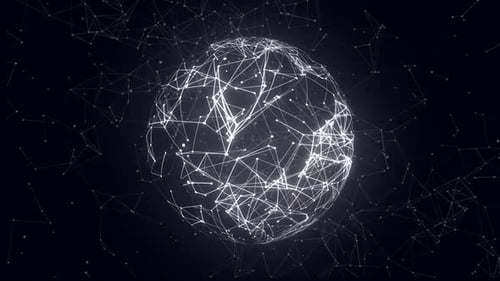Abstract Futuristic Network Sphere Background Loop
