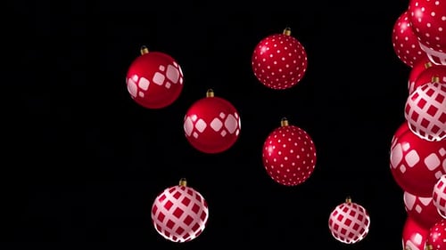 christmas balls transition with alpha channel - transparency