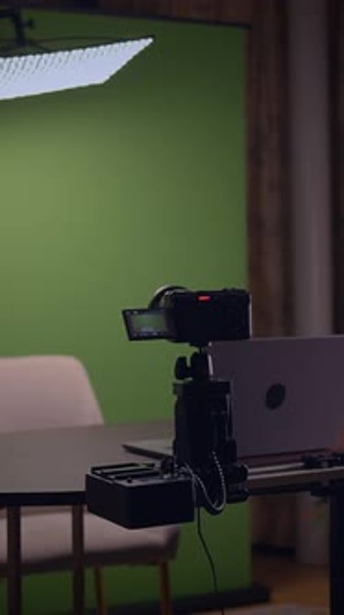 Video Setup with Green Screen Camera and Essential Gear for Effective Production