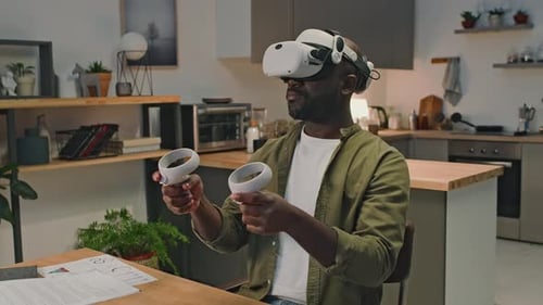 Working from Home in VR Goggles and Using Controllers