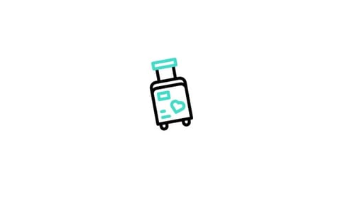 Animated Flat Design Travel Suitcase Icon