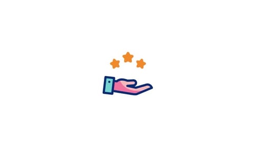 Animated Hand Holding Stars Flat Design Quality Icon