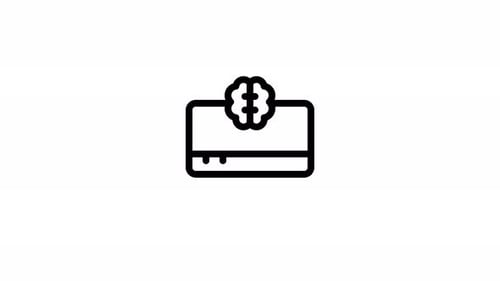 Minimalist Animated Credit Card with Brain Icon
