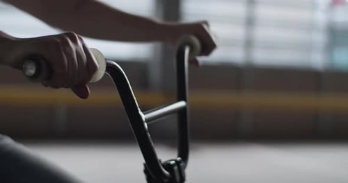 Rider on a BMX Bike in Urban Setting