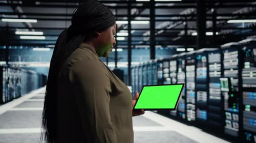 Data Center Engineer Automates Data Center Operations with Laptop Computer in Data Center