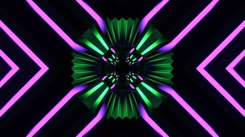 Purple And Turquoise Neon Lines Movement Tunnel Background Vj Loop In 4K