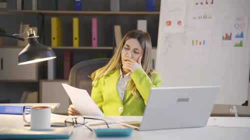 Falling asleep in the office at night.