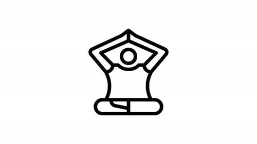 Minimalist Line Art Animation of Yoga Pose