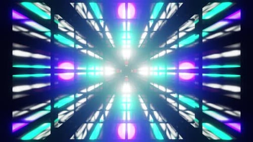 Mirrored Room With Different Colors Lights Vj Loop Tunnel
