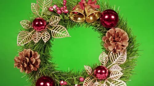 Christmas New Year Eve Decoration On Green Screen