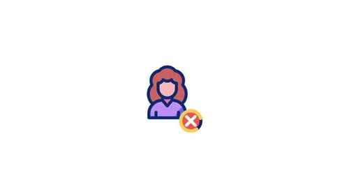 Flat Design Person Mute Icon Animation
