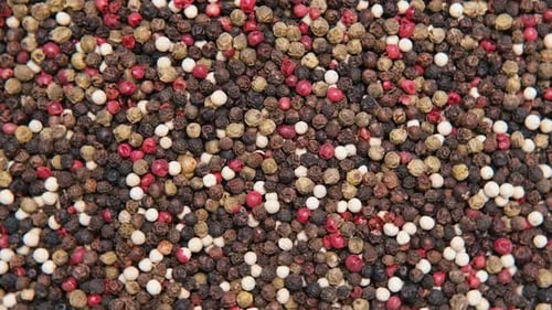 Colorful Mixed Peppercorns Close Up Still Footage