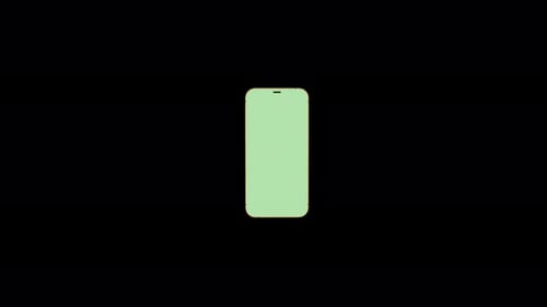 Green Screen Smartphone with Black Background