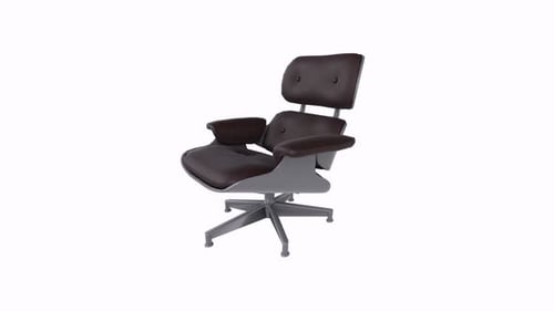 3D Modern Armchair Rotating 360 Degrees on White Background