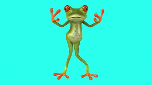 Lustiger 3D-Cartoon-Frosch (mit Alphakanal)
